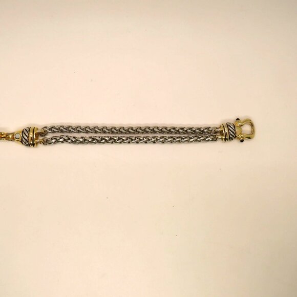 Vintage Bracelet Gold Silver Tone Hook Magnetic Clasp  Woven Chain Design - Picture 14 of 16